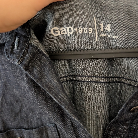 Gap Denim Chambray Fit And Flare Shirt Dress Size 14 - Picture 3 of 7